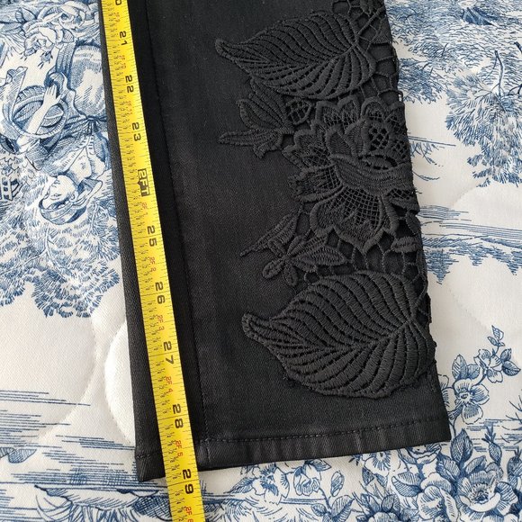 J Brand Photo Ready Coated Lace Ankle Skinny Black Jeans - Picture 11 of 14